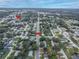 Expansive aerial view of the neighborhood, highlighting the location along 434 at 673 E Church Ave, Longwood, FL 32750