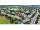 An elevated perspective displays a suburban neighborhood featuring private pools and proximity to nearby urban amenities at 7745 Comrow St, Kissimmee, FL 34747