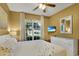 Bedroom with light wood floors, natural light, a ceiling fan, and TV at 7745 Comrow St, Kissimmee, FL 34747