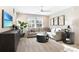 Comfortable living room featuring a large sectional sofa and modern furnishings at 819 Lake Dell Rd, Dundee, FL 33838