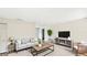Modern living room with neutral walls, stylish furniture, and an area rug at 1013 Carefree Cove Dr, Winter Haven, FL 33881