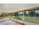 View of the backyard and patio area, with an enclosed screen for outdoor enjoyment and relaxation at 1013 Carefree Cove Dr, Winter Haven, FL 33881