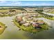 Gorgeous aerial view of waterfront community featuring luxurious homes, private docks, and scenic water views at 1110 Terralago Way, Kissimmee, FL 34746
