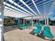 Outdoor lounge area with comfortable seating, a shaded pergola and lush landscaping at 1614 Lima Ave, Kissimmee, FL 34747
