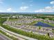 Community aerial view; serene lake, blue sky, and picturesque landscape at 2462 Sweet Viburnum Way, Ocoee, FL 34761