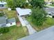 Aerial view of a single-Gathering home with a long driveway and spacious yard at 512 Maryland Ave, St Cloud, FL 34769