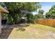 Large backyard offering ample green space, mature trees, and privacy fencing at 512 Maryland Ave, St Cloud, FL 34769