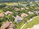Stunning aerial view of luxury homes and golf course in a lush, green community with ponds and mature trees at 6761 Valhalla Way, Windermere, FL 34786