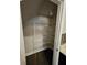 Walk-in pantry featuring wire shelving, dark wood floor and white door at 7673 Ripplepointe Way, Windermere, FL 34786