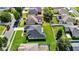 An elevated view of a home with a gray roof and a spacious yard in a suburban neighborhood at 952 Chamberlin Trl, St Cloud, FL 34772