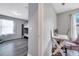 Bright bedroom offers modern gray tones, updated flooring and a functional design at 320 Southern Winds Blvd, Deland, FL 32720