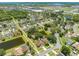 Aerial view showing the neighborhood with ponds, green space, and nearby shopping at 3203 Herons Point Cir, Kissimmee, FL 34741