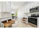 Bright kitchen featuring white cabinets, stainless steel appliances, and pull-out drawers at 517 Milano Rd, Poinciana, FL 34759