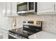 Updated stainless steel range, microwave and backsplash at 517 Milano Rd, Poinciana, FL 34759