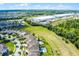 Aerial view showcasing the community, backing to a lush green space, and offering serene atmosphere with neighborhood amenities at 7527 Marker Ave, Kissimmee, FL 34747