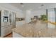 Bright kitchen features granite countertops, white cabinets, and a stainless steel refrigerator at 1101 Marcello Blvd, Kissimmee, FL 34746