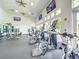 Well-equipped fitness center with modern cardio machines, weight training equipment, and multiple TV screens at 235 Hampton Loop, Davenport, FL 33837