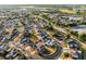 Aerial view of a house with boundary lines in a scenic neighborhood, showcasing the property's location at 2520 Jasmine Trace Dr, Kissimmee, FL 34758