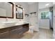 Modern bathroom features double vanity and walk-in shower at 429 Diamond Acres Rd, Davenport, FL 33837