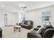 Cozy living room with plush leather seating, carpeted floors, and abundant natural light at 4324 Desert Rose, Kissimmee, FL 34746