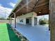 Covered outdoor patio with ceiling fans offering space for entertaining and relaxation at 4804 Marcos Cir, Kissimmee, FL 34758
