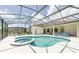 Large screened-in pool and spa with ample lounging space, perfect for relaxation and entertaining at 520 Prestwick Dr, Davenport, FL 33897