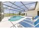 Relaxing screened-in pool featuring a spa and comfortable lounge chairs for outdoor enjoyment at 520 Prestwick Dr, Davenport, FL 33897