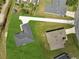 Aerial view highlighting the neighborhood layout, landscaping, and driveway of a new property at 563 Viceroy Ct, Kissimmee, FL 34758
