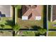 Aerial view of the home's roof, back patio, and fenced backyard at 802 Massy Ct, Kissimmee, FL 34759