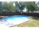 Backyard in-ground pool surrounded by mature trees and a privacy fence at 894 Superior St, Deltona, FL 32725