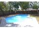 Backyard in-ground pool surrounded by mature trees and a privacy fence at 894 Superior St, Deltona, FL 32725