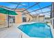 Back yard pool with lounge seating and open area for entertaining at 1113 Casterton Cir, Davenport, FL 33897