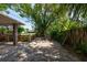 Backyard space with mature trees, plants and fencing at 1209 Marygon St, Kissimmee, FL 34744