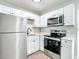 Modern kitchen featuring stainless steel appliances and white cabinetry at 220 Hillside Dr, Lakeland, FL 33803