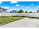 Large fenced backyard with green grass and a concrete slab patio, perfect for outdoor enjoyment at 242 Anson Dr, Kissimmee, FL 34758