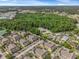 Aerial view of townhomes with mature trees, parking, RV park, and pool at 2614 Lodi Cir # 106, Kissimmee, FL 34746