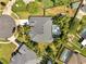 Aerial view of the property highlighting the house, pool, mature trees, and landscaping at 3211 Countryside View Dr, St Cloud, FL 34772