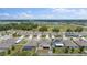 Community aerial view highlighting the neighborhood's layout, with tidy backyards and proximity to green spaces and ponds at 1490 Olive Ct, St Cloud, FL 34771