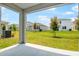 View of backyard and other homes from covered patio at 227 Bull Frog Ln, Umatilla, FL 32784