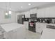 Bright kitchen with modern white cabinets, stainless steel appliances, and a stylish island at 3150 Paradox Cir # 104, Kissimmee, FL 34746
