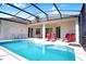Inviting screened-in pool with lounge chairs on the patio, perfect for relaxation at 426 Prestwick Dr, Davenport, FL 33897