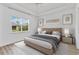 This bedroom features a neutral color palette, two windows, and wood-look floors at 5009 E Fountainwood Dr, St Cloud, FL 34772
