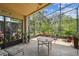Screened-in patio provides seamless indoor-outdoor living, ideal for enjoying the beautiful backyard landscaping at 608 Grand Canal Dr, Poinciana, FL 34759