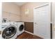 Well-equipped laundry room with washer, dryer, and convenient shelving at 803 Shady Canyon Way, Kissimmee, FL 34759