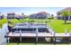 Waterfront home featuring a private dock with boat, providing direct access to the canal at 1211 Terralago Way, Kissimmee, FL 34746