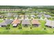 Beautiful aerial view of several homes backing onto a pond and street at 142 Olympus Way, Kissimmee, FL 34759