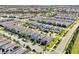 An aerial view of the residential neighborhood highlighting the community amenities at 14389 Lanikai Beach Dr, Orlando, FL 32827