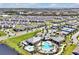 Extensive aerial view of this community offering diverse recreation, including pools, tennis, and playgrounds at 14389 Lanikai Beach Dr, Orlando, FL 32827