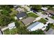 Aerial view features the house and its neighborhood with mature trees and neat lawns at 1712 Melvin Ave, Orlando, FL 32806