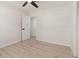 Bedroom featuring hardwood flooring, ceiling fan and a closet for convenient storage at 1842 Puritan Ave, Winter Park, FL 32792